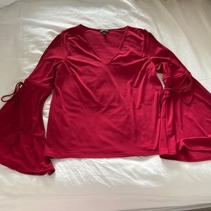 Red, long sleeve blouse from Express